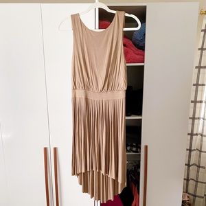 Tan Cocktail dress with orange/backless detail